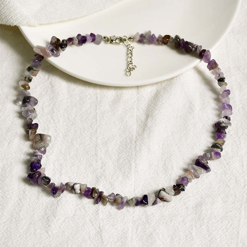 Unisex Spiritual Luck Necklace with Natural Crystal Stones