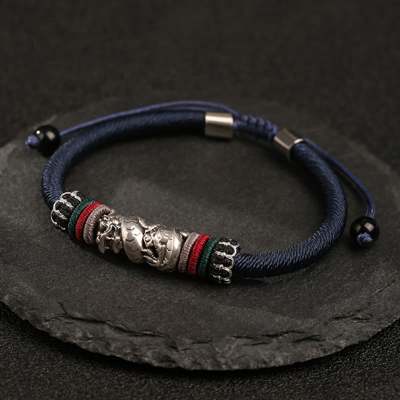 Dragon Luck Rope Bracelet for Protection | 925 Silver