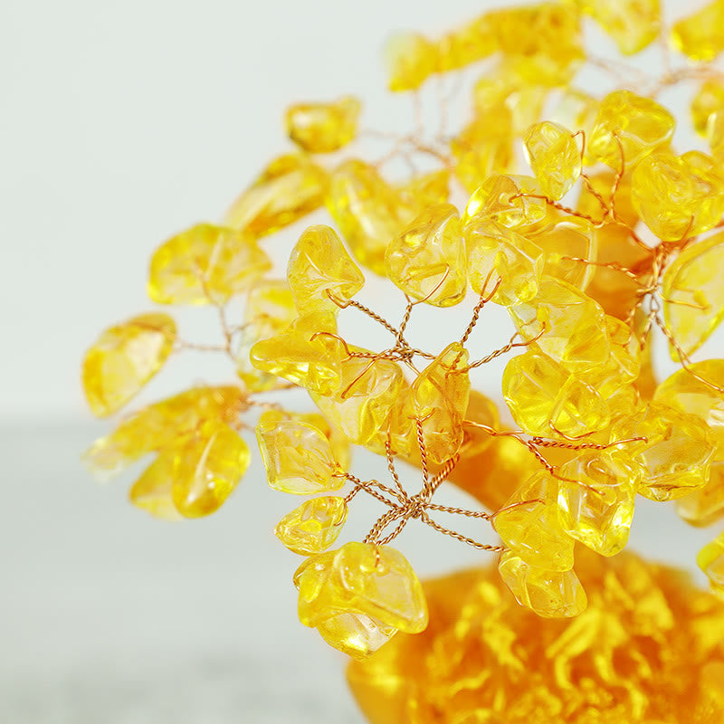 Natural Citrine Money Tree Feng Shui Decor for Prosperity