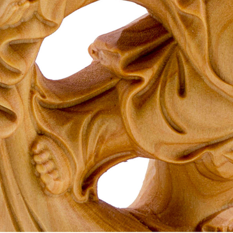 Boxwood Laughing Buddha Statue for Prosperity & Serenity