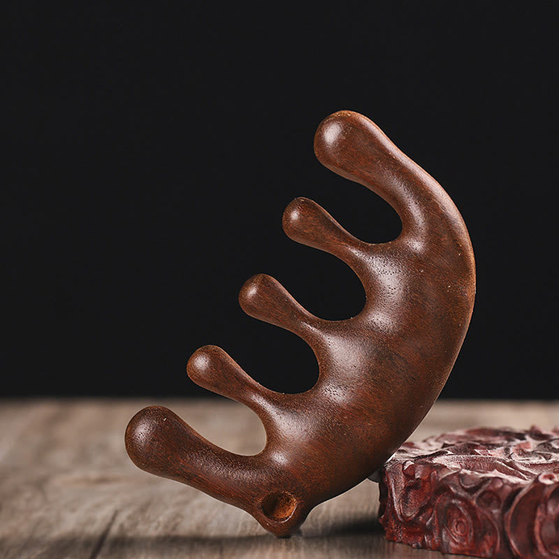 Green Sandalwood Tassel Massage Comb for Soothing Relaxation