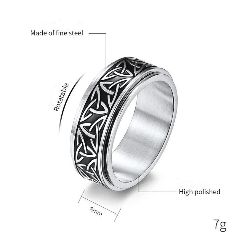 8mm Titanium Steel Triquetra Spiritual Ring for Balance