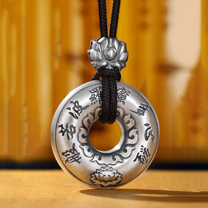 Lotus Necklace 999 Sterling Silver Peace Buckle Pendant