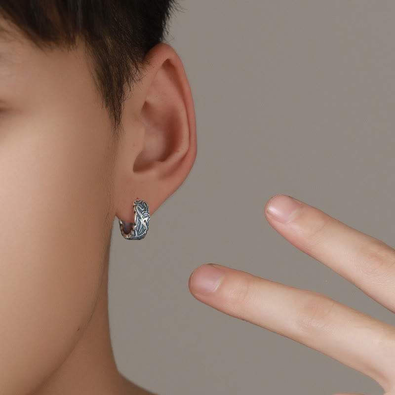 Fish Bone Pattern Copper Spiritual Earrings for Wealth & Luck