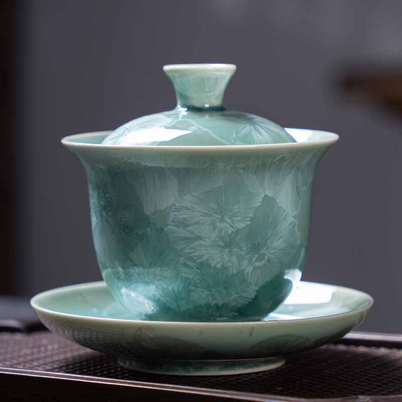 Traditional Ceramic Sancai Gaiwan Tea Cup 180ml for Meditation