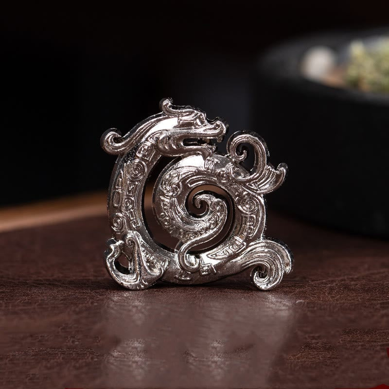 Mini Dragon Pattern Zinc Alloy Incense Burner 4x3.7cm
