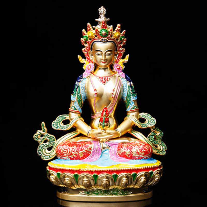 Longevity Buddha Statue 16cm Alloy Serenity Figurine