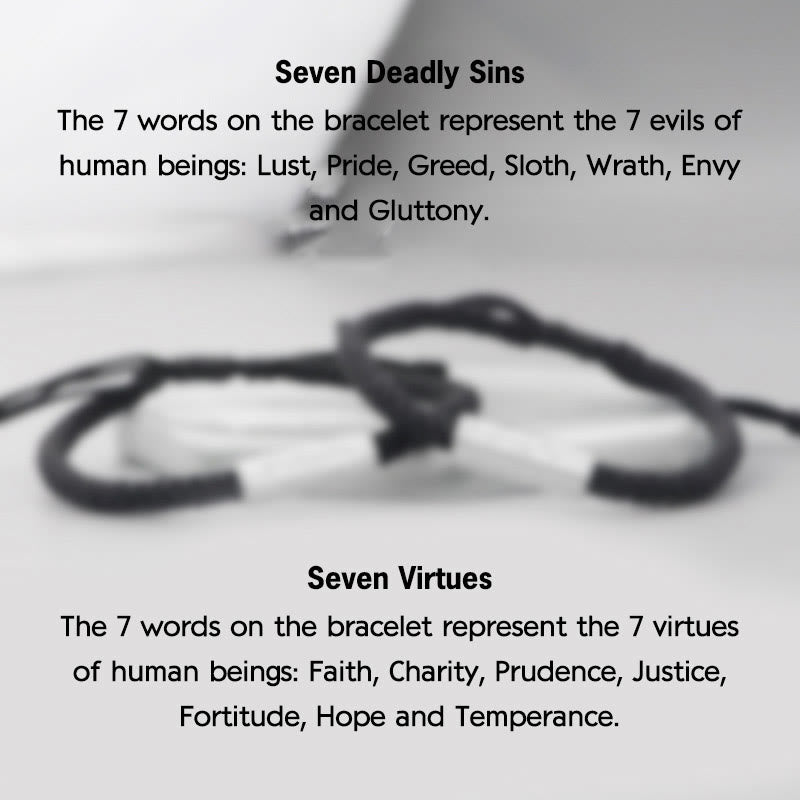 Seven Virtues and Deadly Sins Spiritual Bracelet