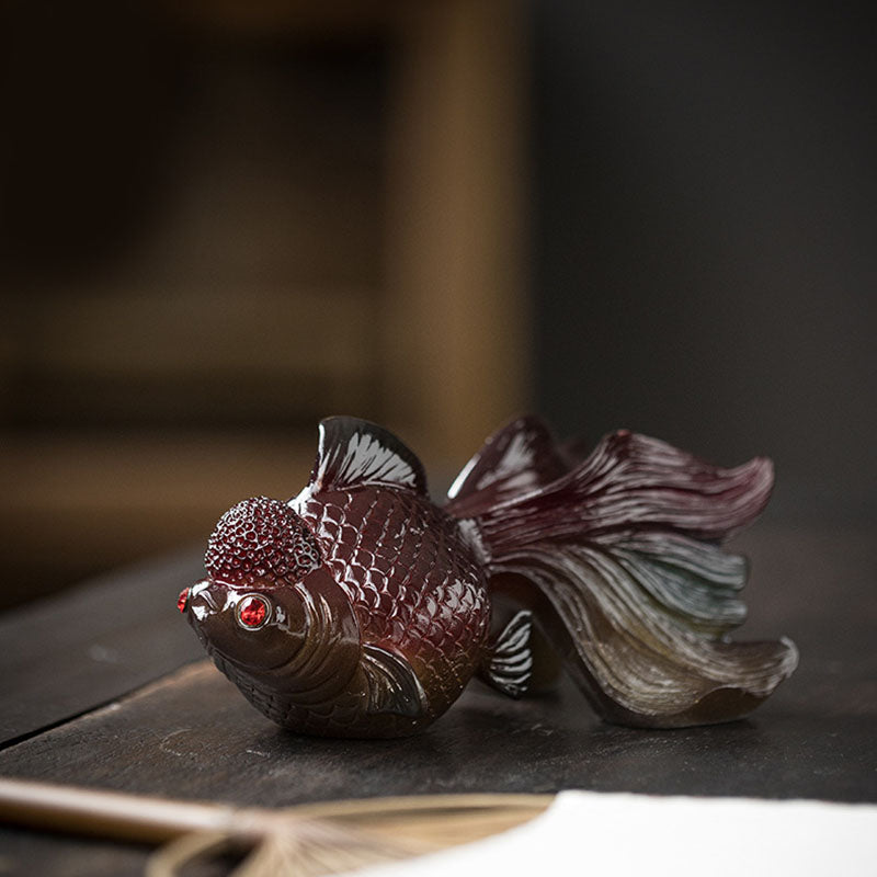 Color Changing Resin Koi Fish Figurine for Wealth & Luck