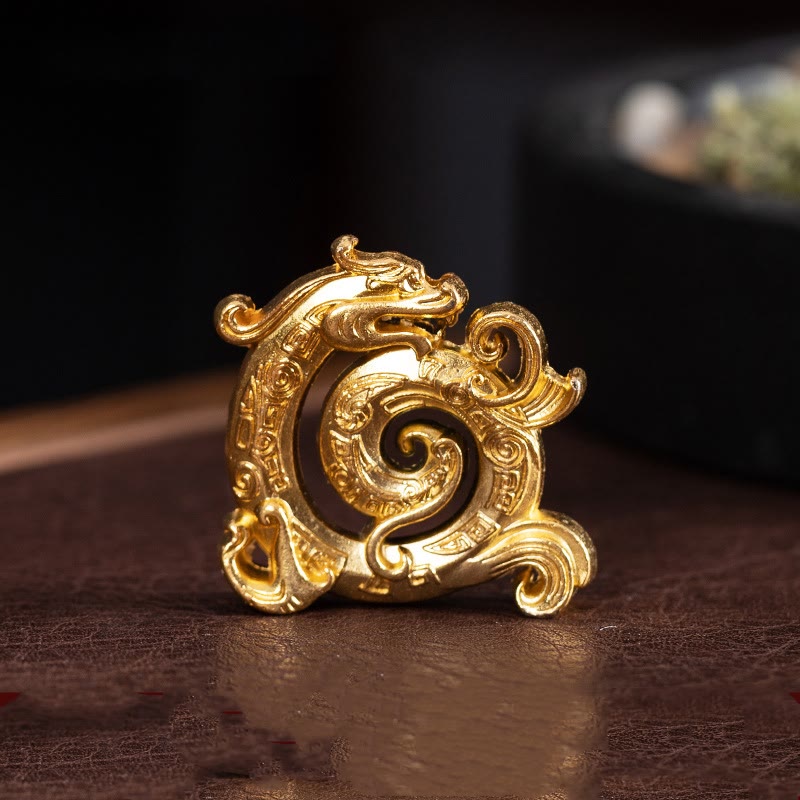 Mini Dragon Pattern Zinc Alloy Incense Burner 4x3.7cm