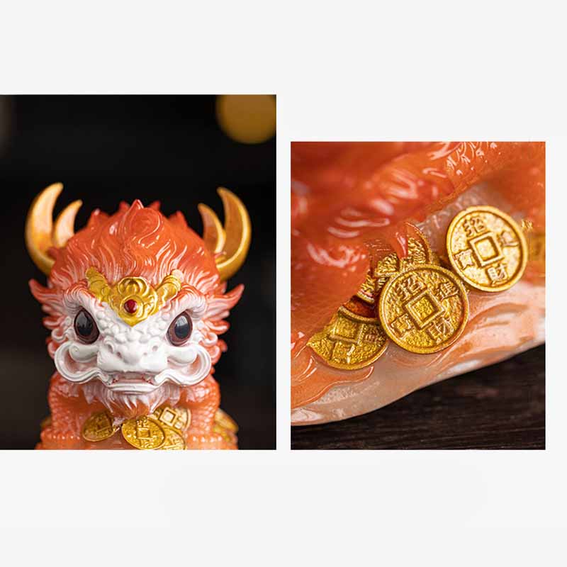 Color Changing Kirin Resin Spiritual Statue | Home Zen Decor