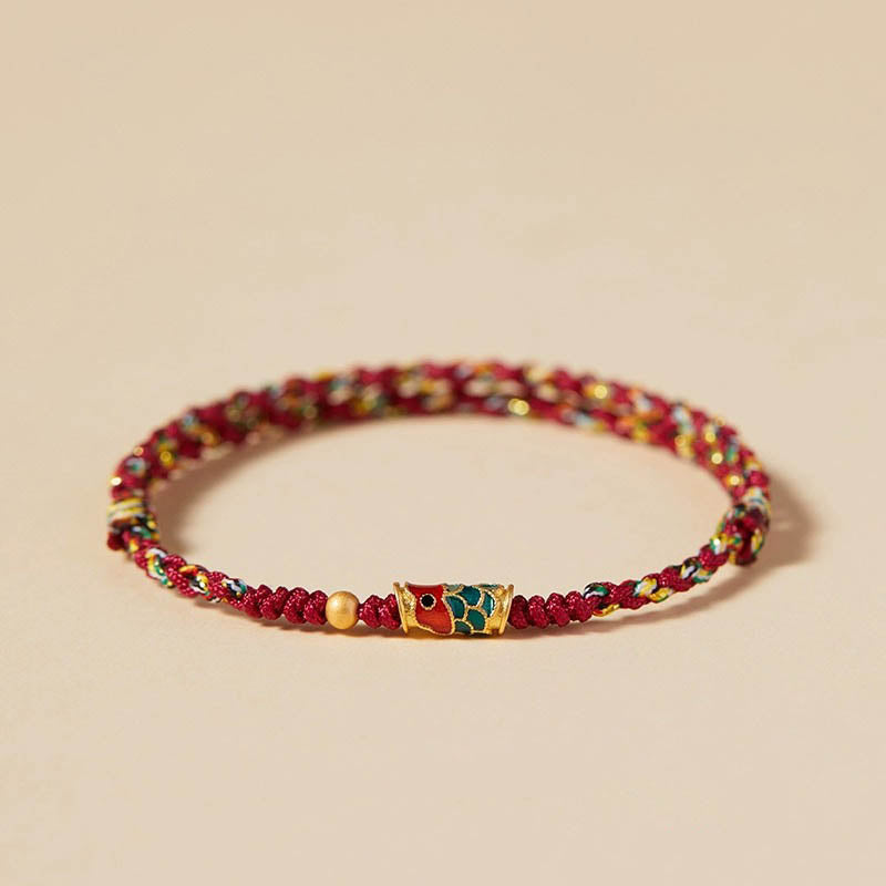 Handcrafted Koi Fish Wealth Prosperity Braided Bracelet