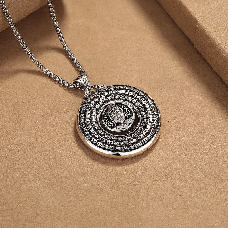 Heart Sutra Copper Buddha Peace Buckle Necklace