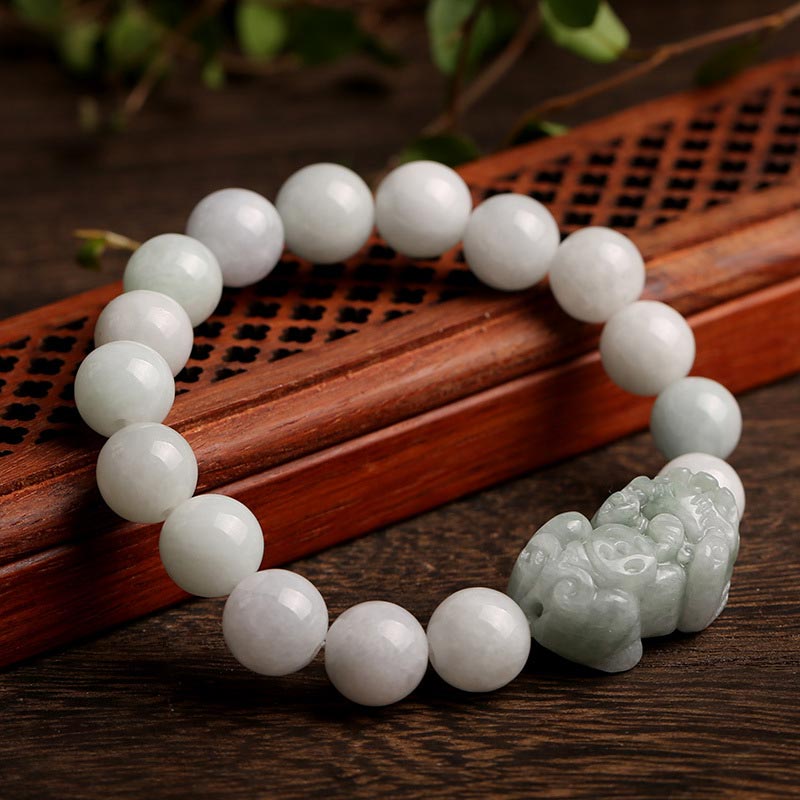 10MM Jade Pixiu Wealth Prosperity Bracelet for Luck
