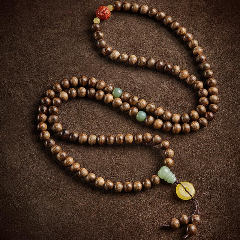 8mm Agarwood Jade Wood Mala Beads Bracelet for Balance