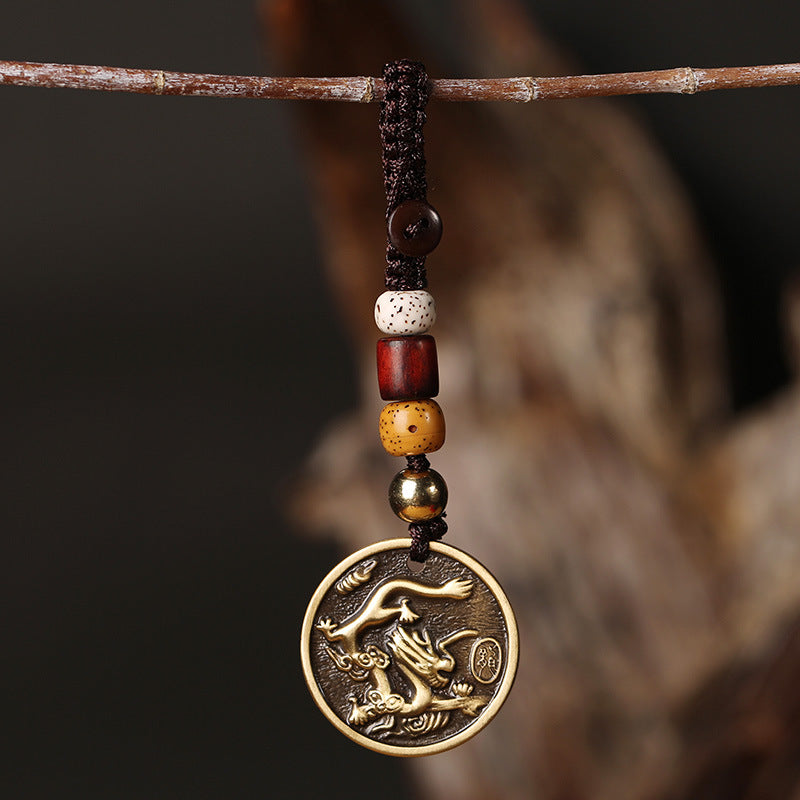 Copper Chinese Zodiac Keychain for Luck & Balance