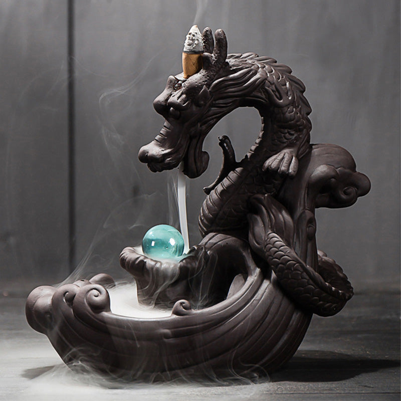 Tibetan Dragon Incense Burner | Zen Decor for Meditation