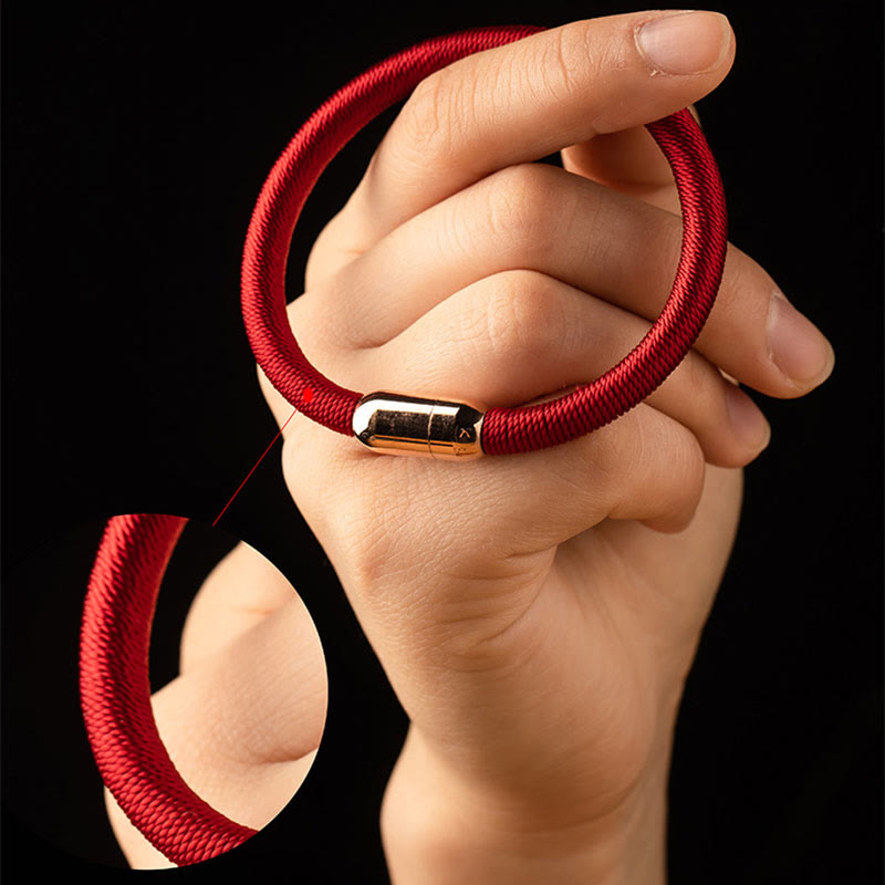 Magnetic Buckle Red String Protection Bracelet with King Kong Knot