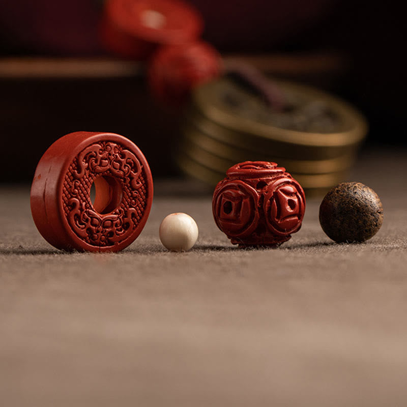 Feng Shui Five Emperor Coins Keychain for Wealth & Protection