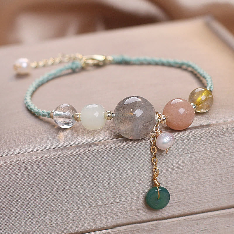 Moonstone Bracelet with Peace Buckle | Healing Harmony & Balance