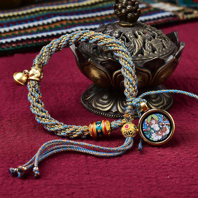 Tibetan Handmade Luck Protection Thangka Prayer Bracelet