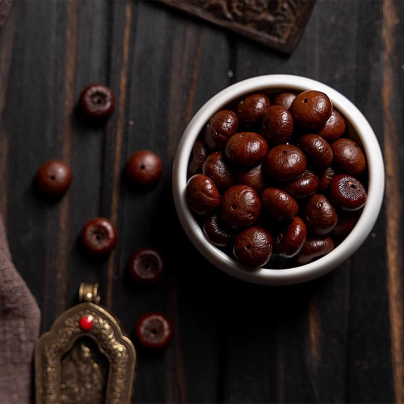 108 Beads Bodhi Seed Mala Bracelet with Hetian Cyan Jade Protection