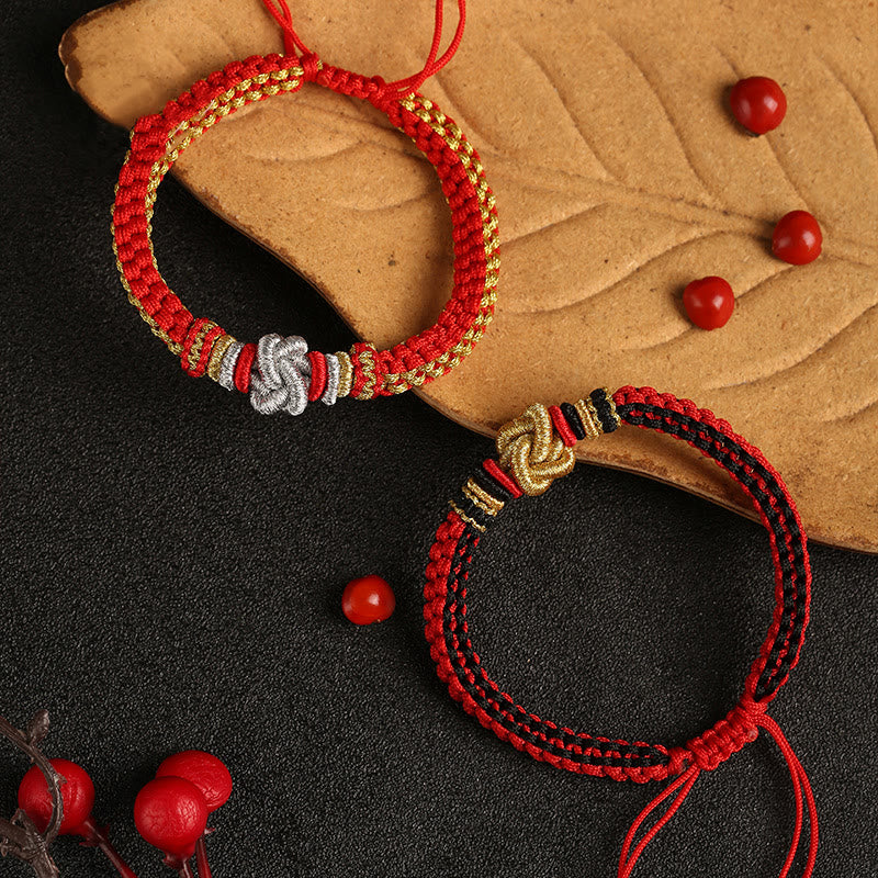 Handmade Red String True Love Knot Bracelet for Luck