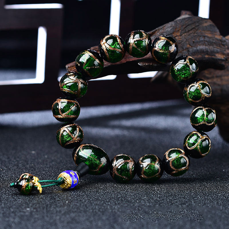 Tibetan Dragon Vein Agate Healing Bracelet 14mm