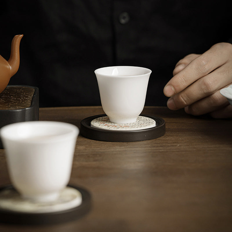 Ceramic Zen Tea Cup Mat 7.9cm | Natural Zen Decor