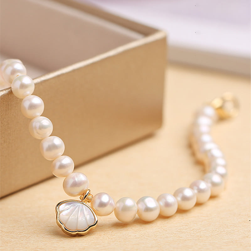 14K Gold Plated Pearl Bracelet | Healing Wisdom & Optimism