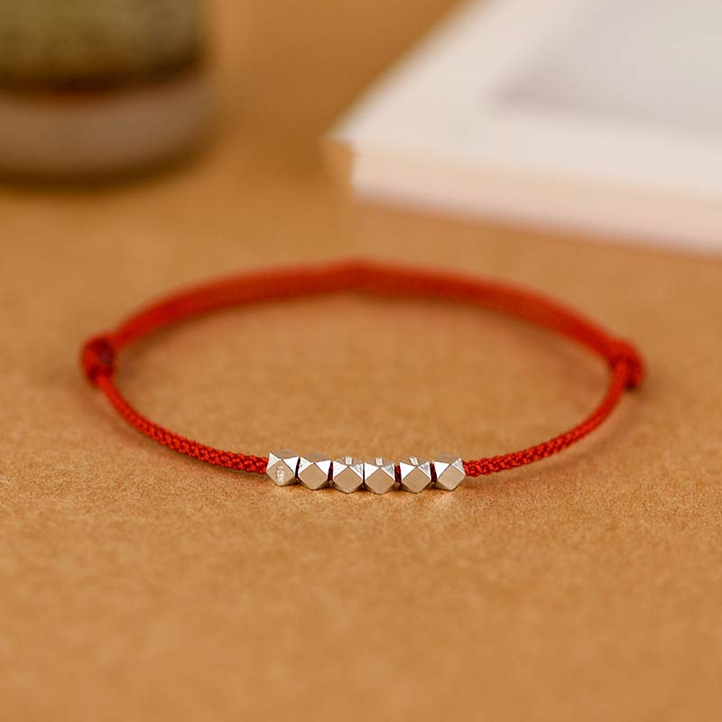 925 Sterling Silver Red String Braid Bracelet Anklet for Protection