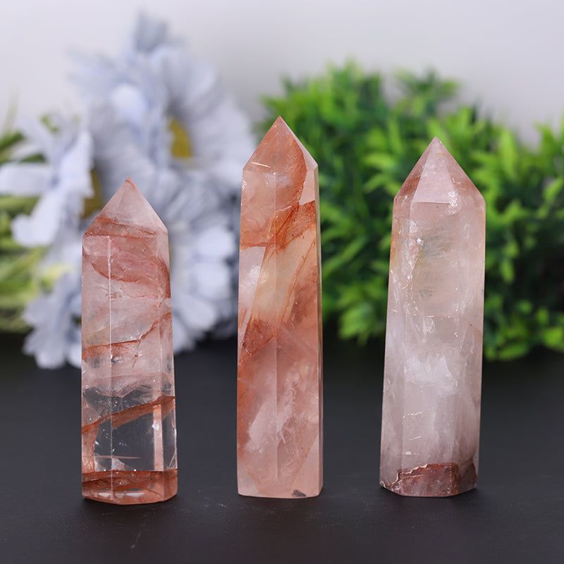 Fire Quartz Crystal Tower 2.4-4.5in Healing Point