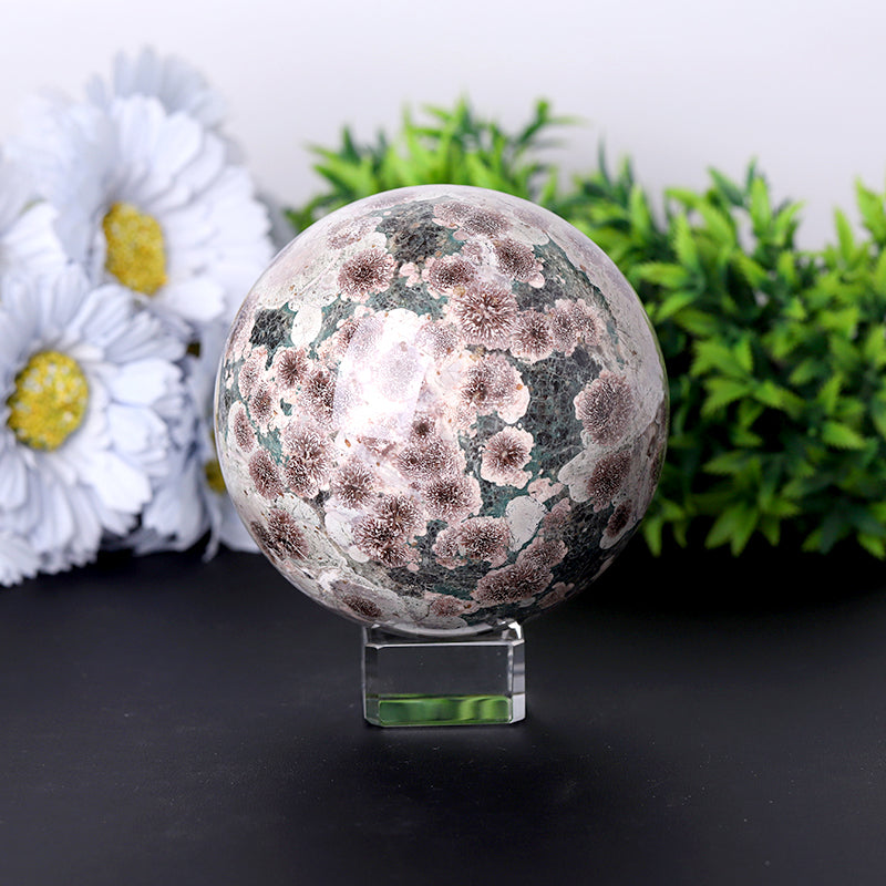 Firework Agate Crystal Sphere 2.5-4 inch Polished Orb