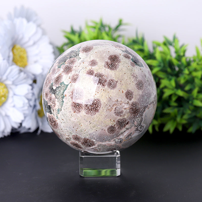 Firework Agate Crystal Sphere 2.5-4 inch Polished Orb