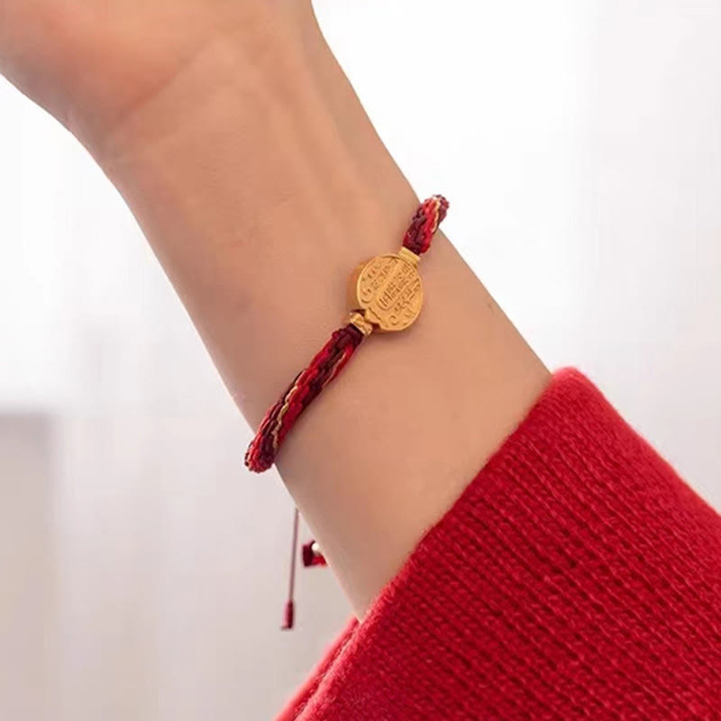 Five Directions Gods of Wealth Red String Bracelet Protection