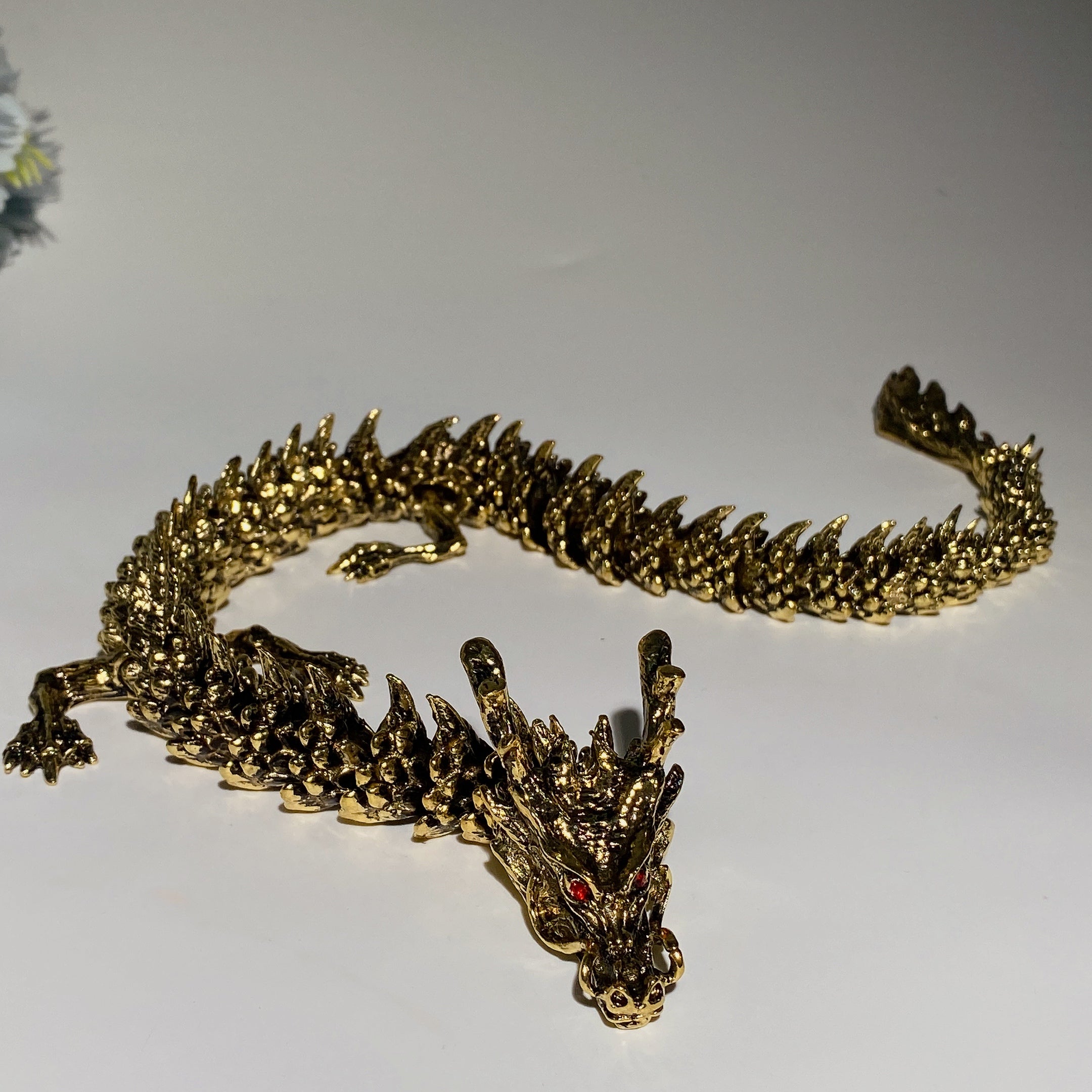 Flexible Copper Chinese Dragon Statue, 22 or 42cm Display