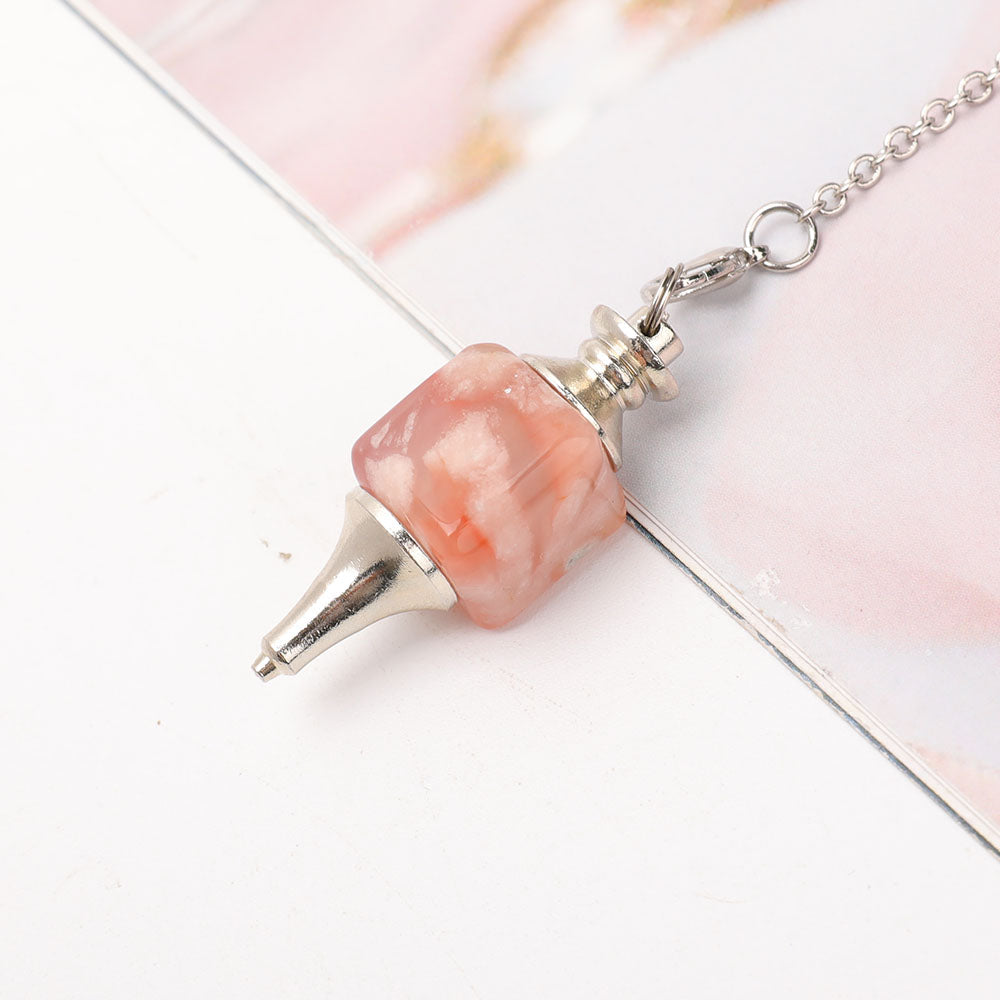 Flower Agate Crystal Pendulum for Healing & Meditation