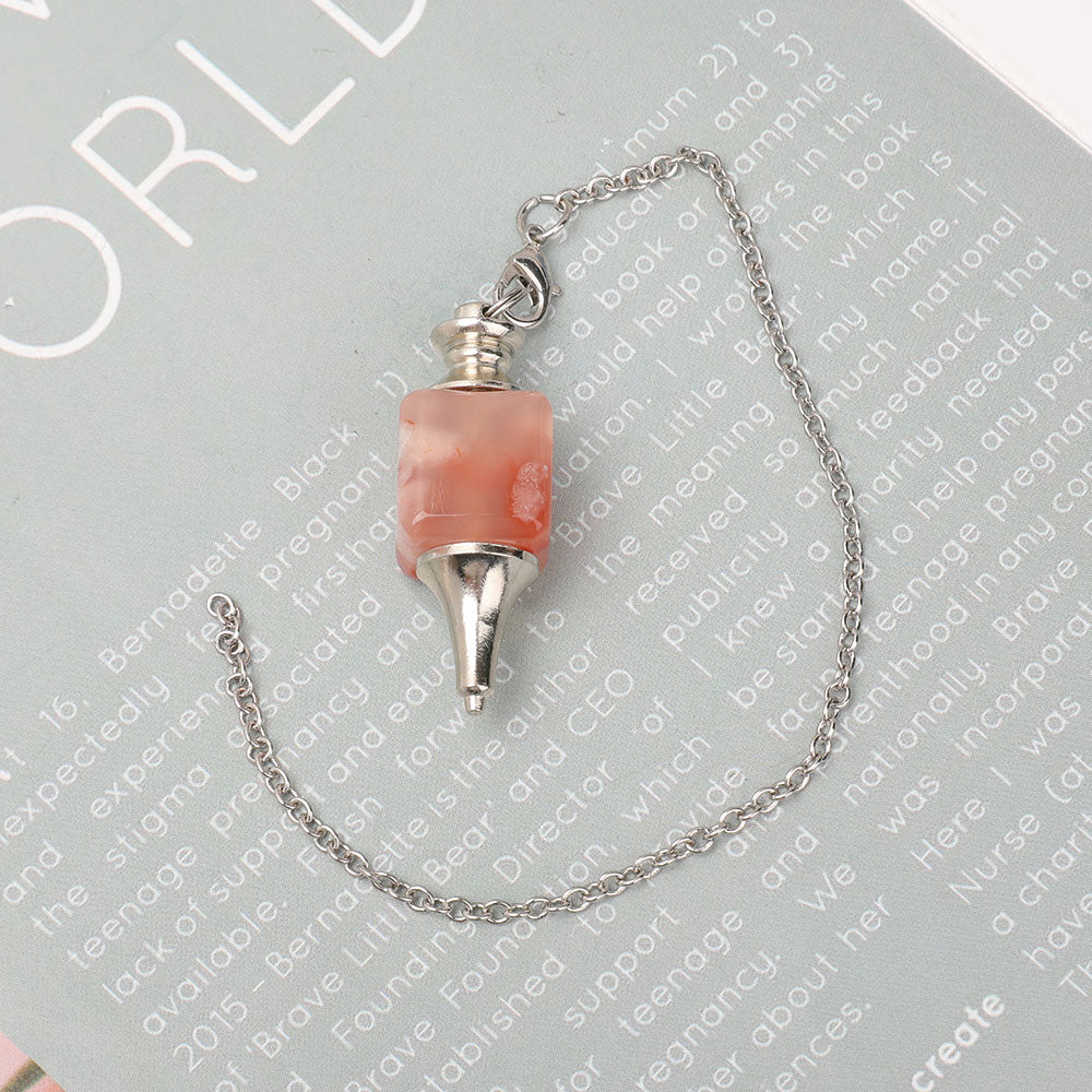 Flower Agate Crystal Pendulum for Healing & Meditation