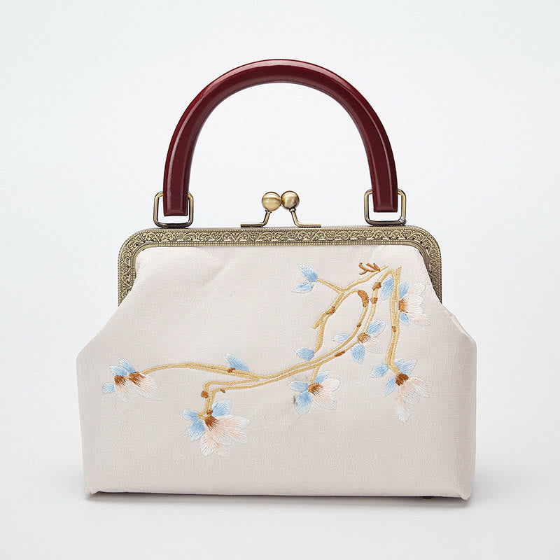 Flower Embroidery Handbag | Spiritual Crossbody Bag 19cm