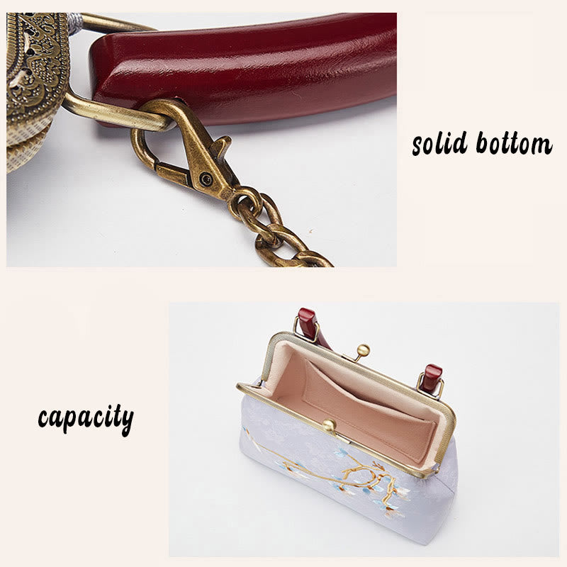 Flower Embroidery Handbag | Spiritual Crossbody Bag 19cm