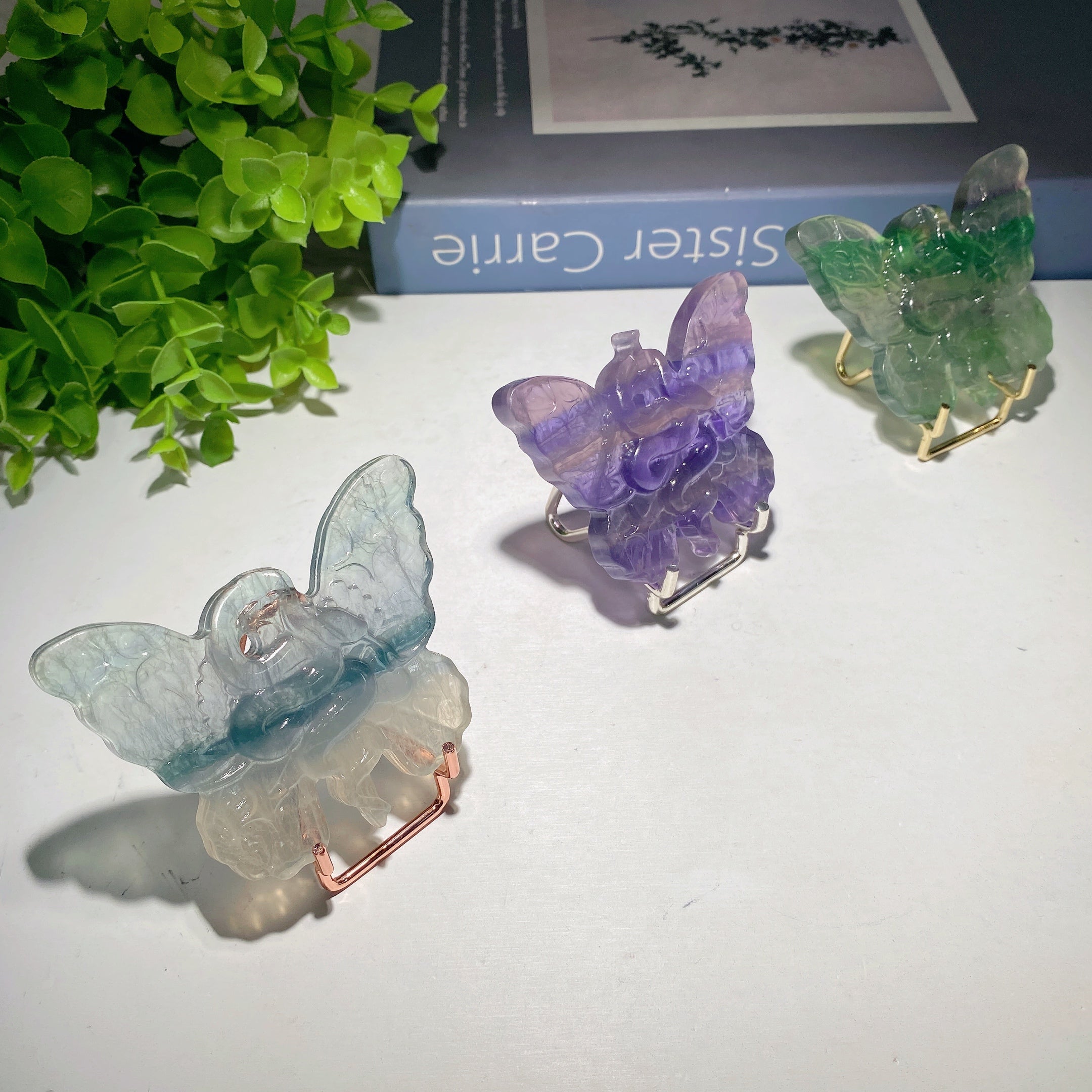 Fluorite Butterfly Carvings 2.7-3.0 inch Spiritual Figurines