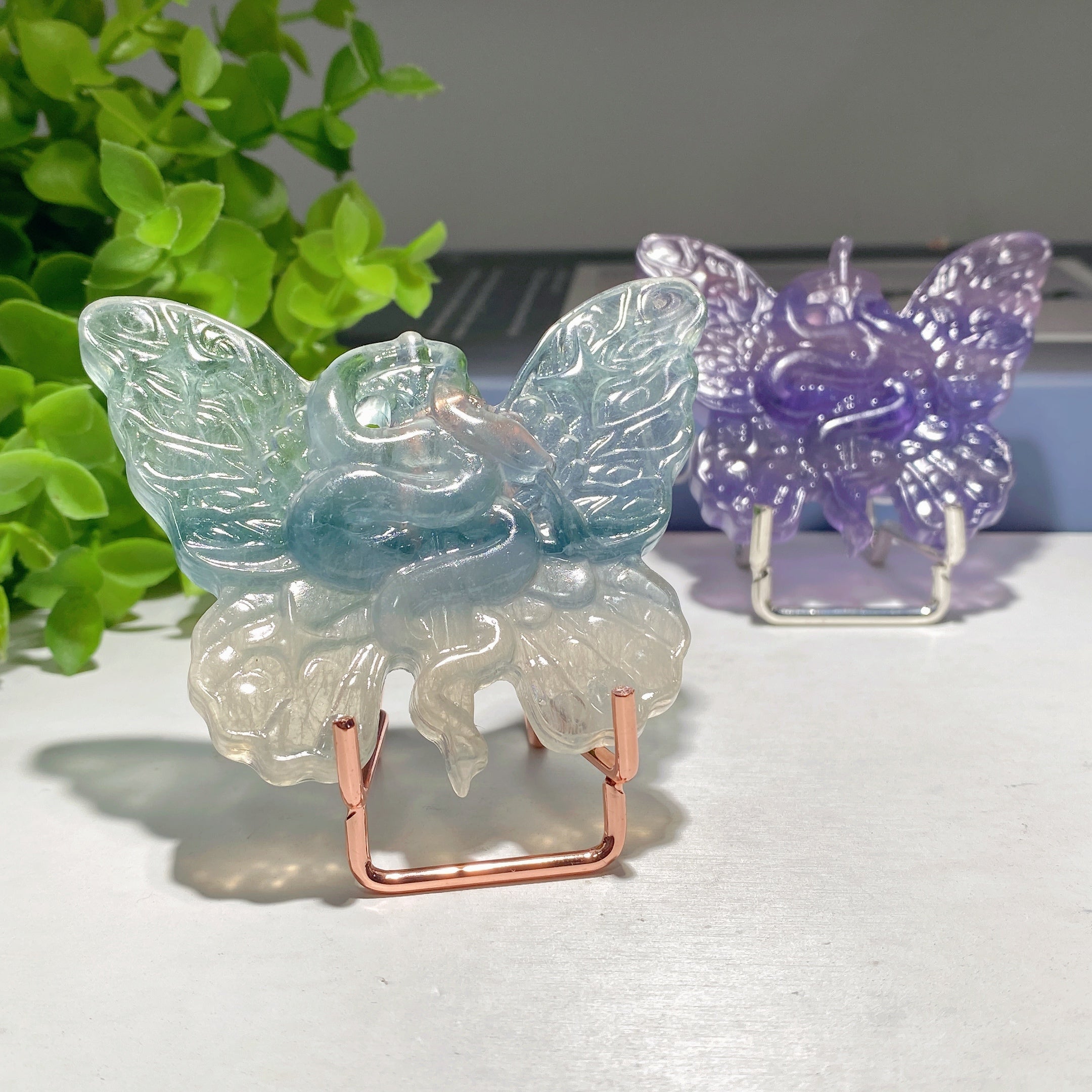 Fluorite Butterfly Carvings 2.7-3.0 inch Spiritual Figurines