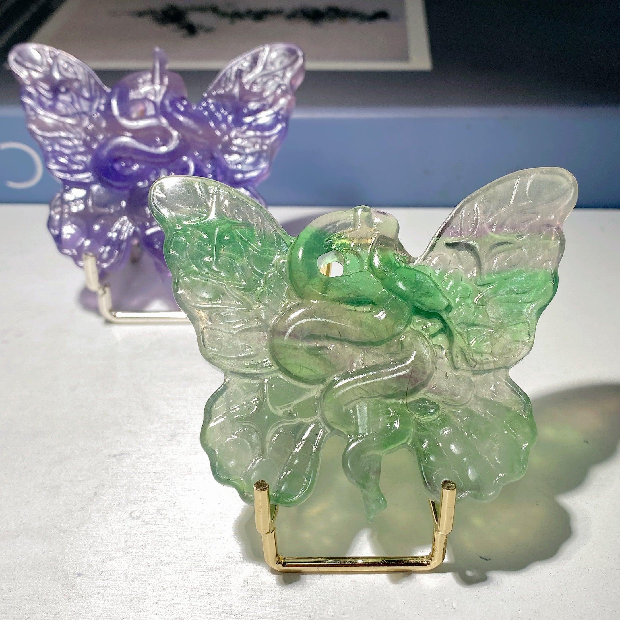 Fluorite Butterfly Carvings 2.7-3.0 inch Spiritual Figurines