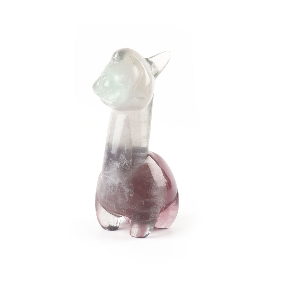 Fluorite Crystal Alpaca Carving 1.2 Inch Handcrafted Figurine