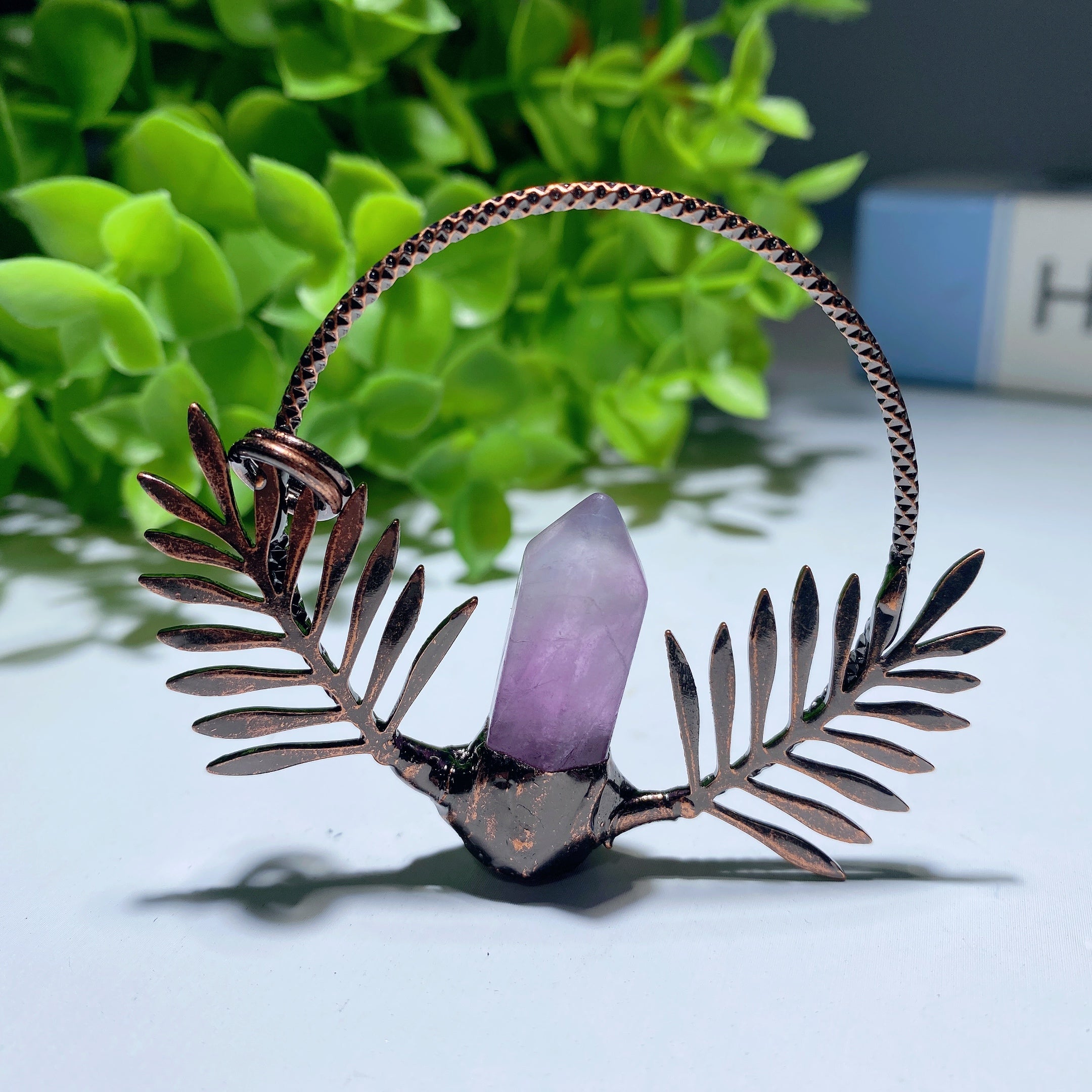 Fluorite Crystal Point Pendant 2.15in for Healing Balance