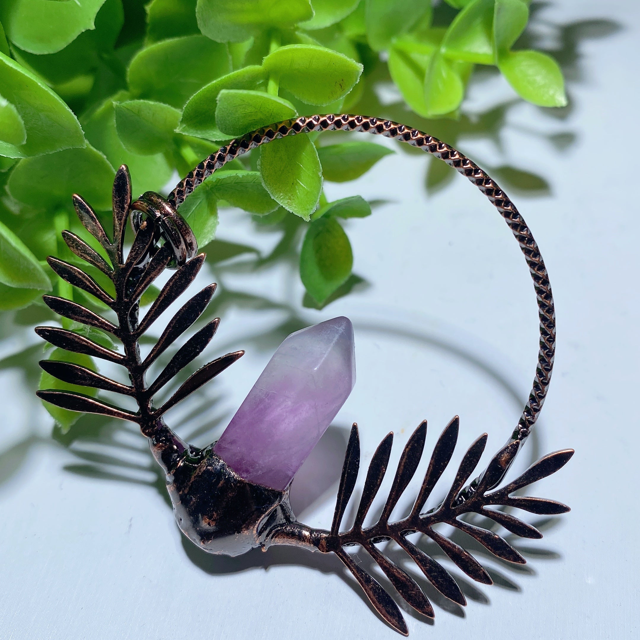 Fluorite Crystal Point Pendant 2.15in for Healing Balance