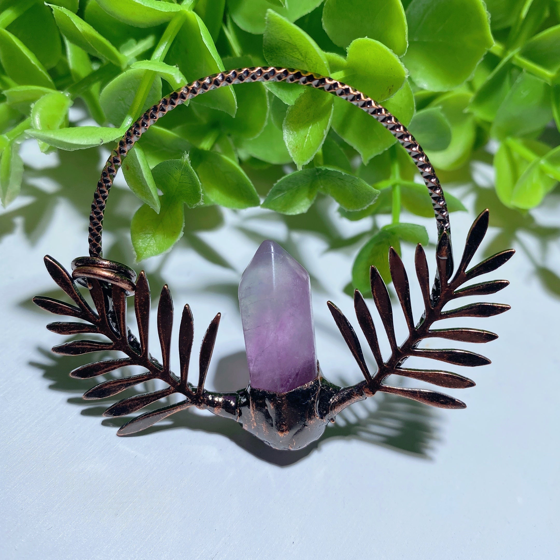 Fluorite Crystal Point Pendant 2.15in for Healing Balance