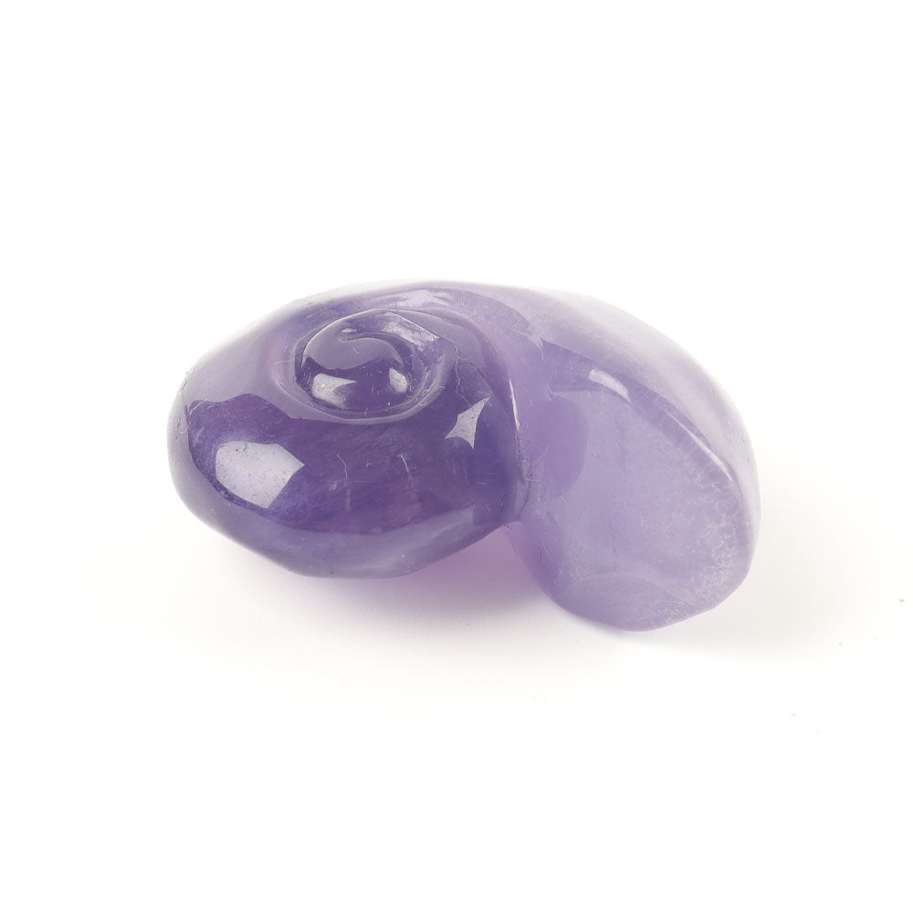 Fluorite Crystal Snail Shell Carving 1.92" Hand-Carved Figurine