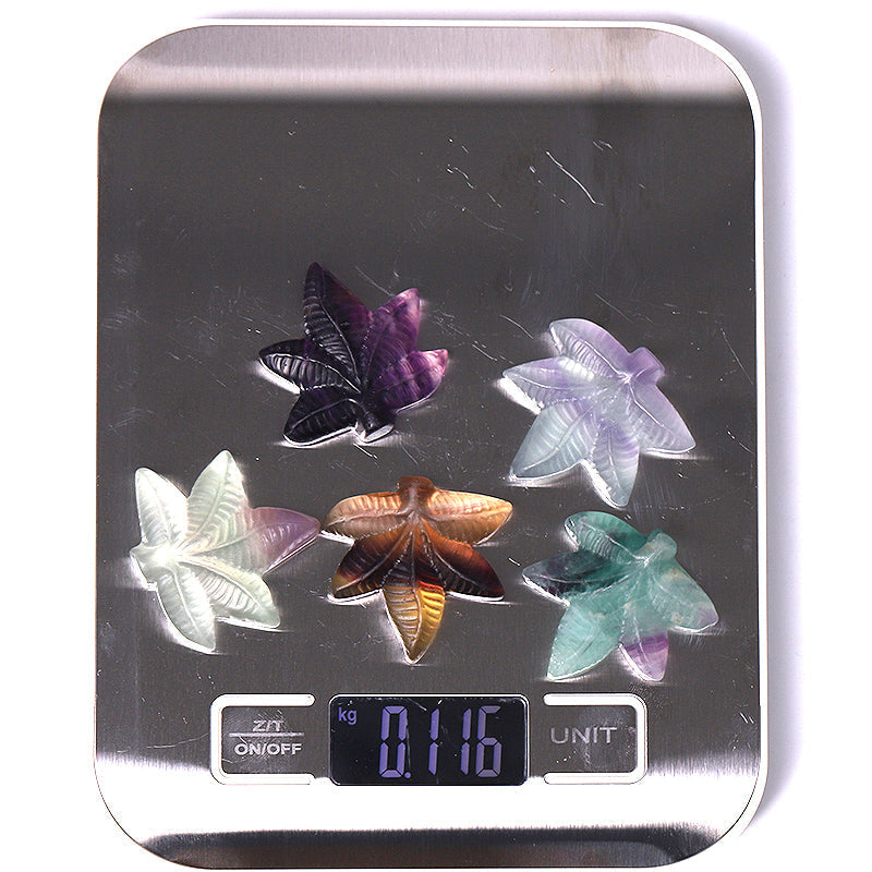 Fluorite Leaf Crystal Figurine 1.5 Inch Carving