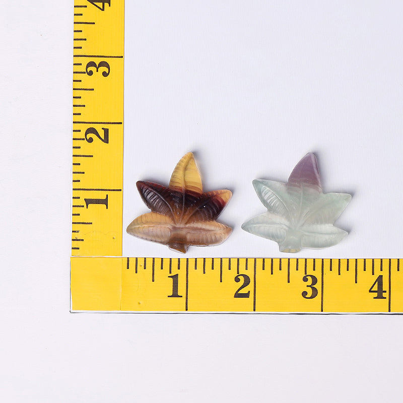 Fluorite Leaf Crystal Figurine 1.5 Inch Carving